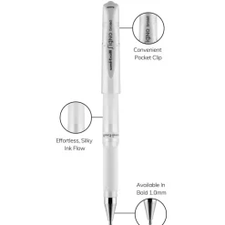 uniball™ GEL IMPACT 1mm White Gel Pens, 3ct.