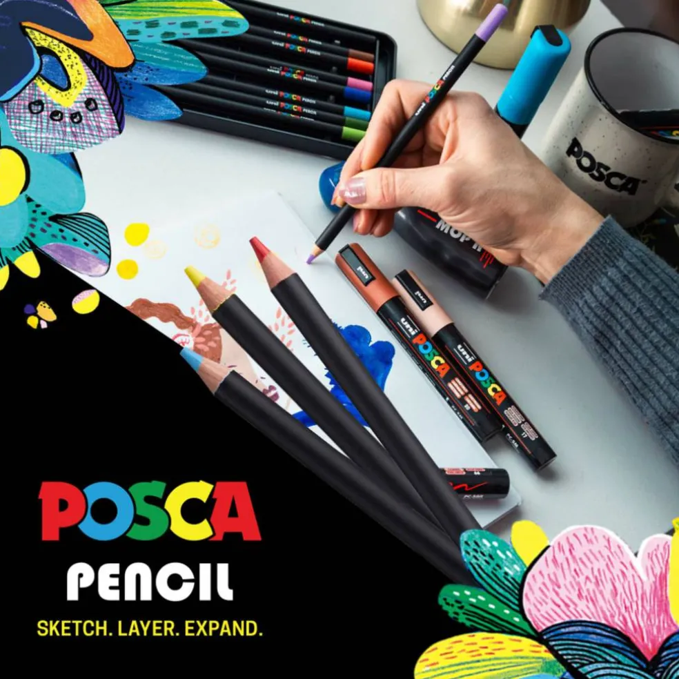 uni® POSCA® 24 Colored Pencils Set