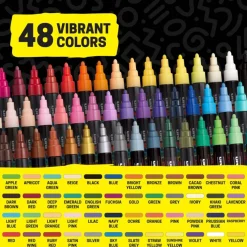 uni® POSCA PC-5M 1.8-2.5mm Reversible Medium Tip 48 Color Water-Based Paint Markers