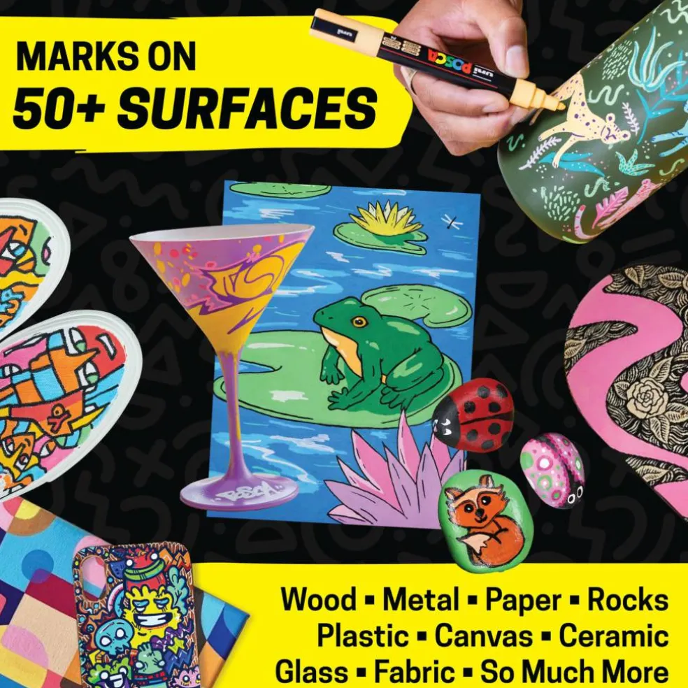 uni® POSCA PC-5M 1.8-2.5mm Reversible Medium Tip 48 Color Water-Based Paint Markers