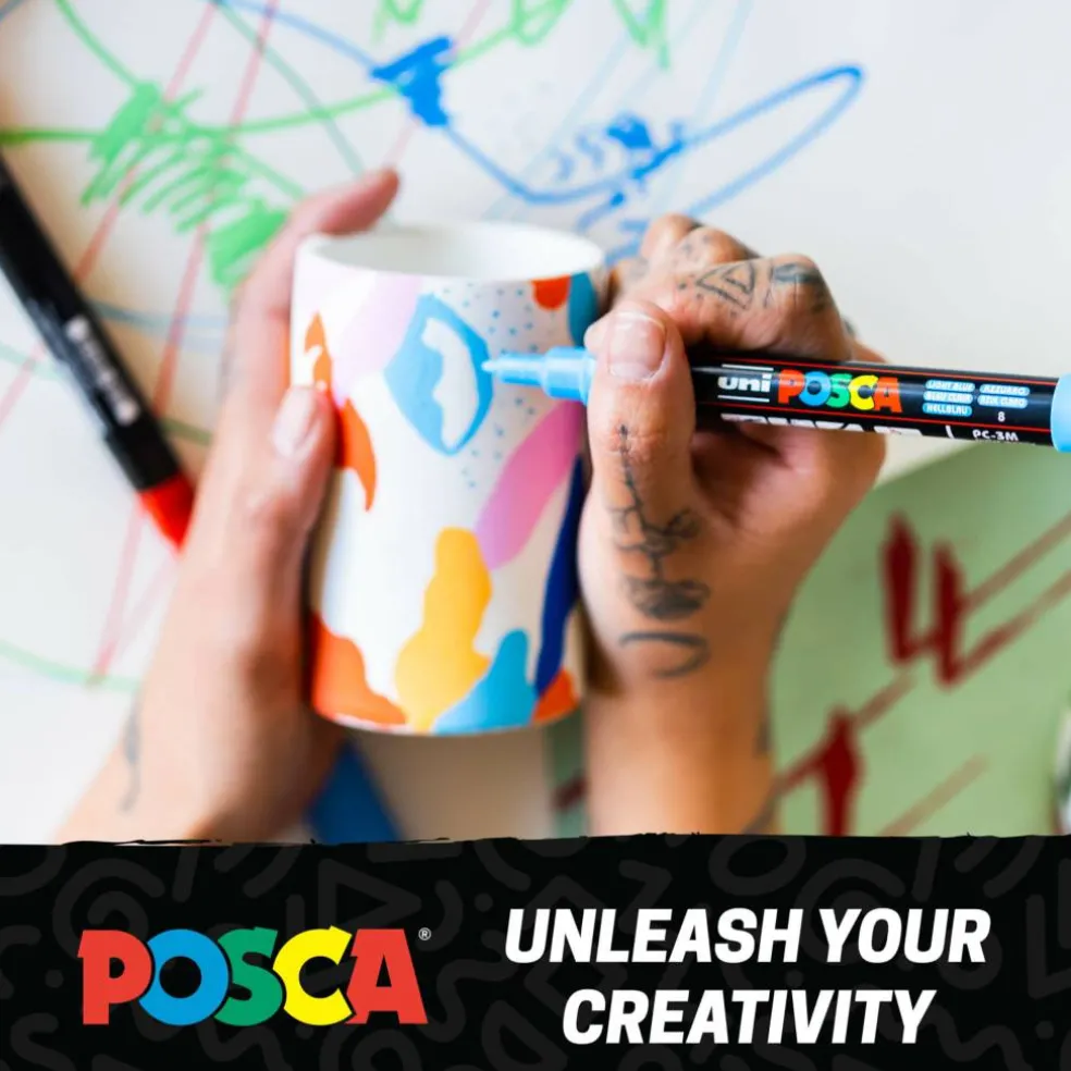 uni® POSCA PC-5M 1.8-2.5mm Reversible Medium Tip 48 Color Water-Based Paint Markers