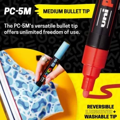 uni® POSCA PC-5M 1.8-25mm Reversible Medium Tip 24 Color Water-Based Paint Markers