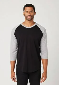 Unisex Three Quarter Sleeve Crewneck Baseball Tee