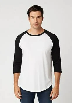 Unisex Three Quarter Sleeve Crewneck Baseball Tee