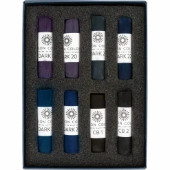 Unison Handmade Pastel Set - Midnight Colors, Set of 8, Full Stick