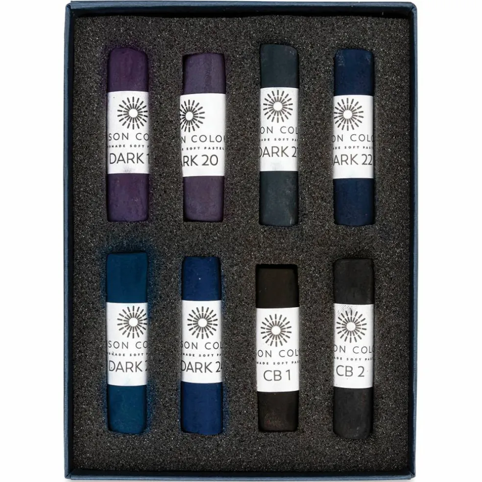 Unison Handmade Pastel Set - Midnight Colors, Set of 8, Full Stick