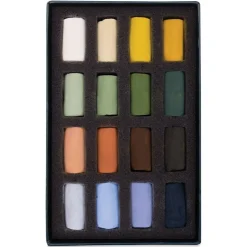 Unison Handmade Pastels - Landscape Colors, Half Stick, Set of 16