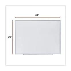 Universal Deluxe 48 in. x 36 in. Melamine Dry Erase Board - White/Silver