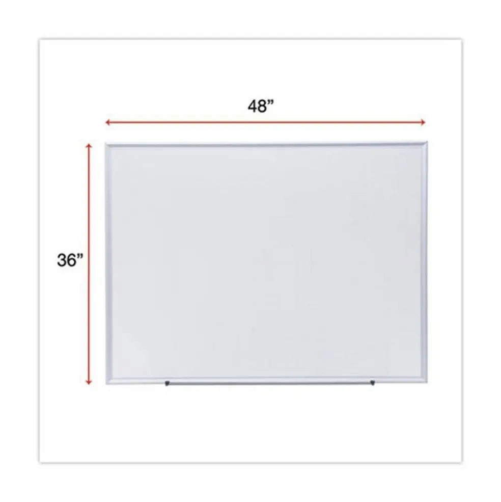 Universal Deluxe 48 in. x 36 in. Melamine Dry Erase Board - White/Silver