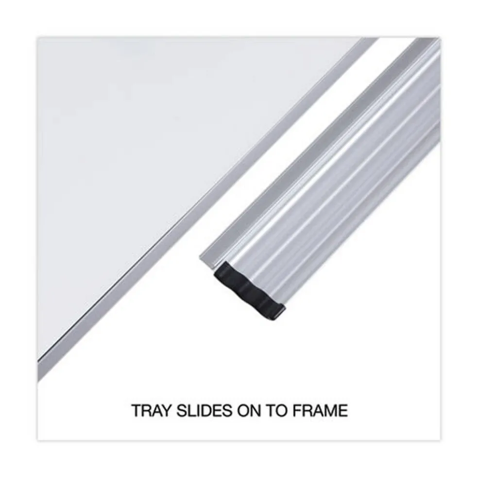 Universal Deluxe 48 in. x 36 in. Melamine Dry Erase Board - White/Silver