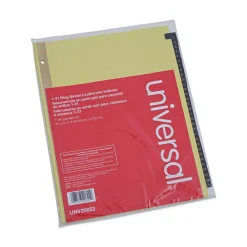 Universal Deluxe Preprinted Simulated Leather 1-to-31 Tab Dividers with Gold Printing - Buff (1 Set)