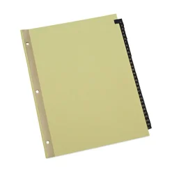 Universal Deluxe Preprinted Simulated Leather 1-to-31 Tab Dividers with Gold Printing - Buff (1 Set)