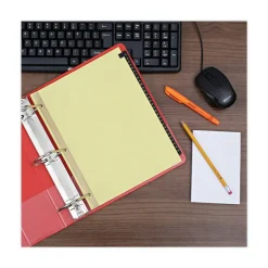 Universal Deluxe Preprinted Simulated Leather 1-to-31 Tab Dividers with Gold Printing - Buff (1 Set)