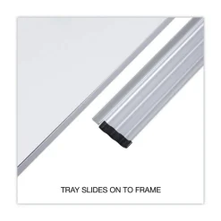 Universal 48 in. x 36 in. Deluxe Porcelain Magnetic Dry Erase Board - White Surface, Aluminum Frame