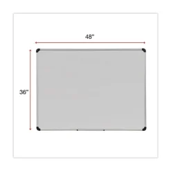 Universal 48 in. x 36 in. Deluxe Porcelain Magnetic Dry Erase Board - White Surface, Aluminum Frame