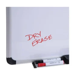 Universal 48 in. x 36 in. Deluxe Porcelain Magnetic Dry Erase Board - White Surface, Aluminum Frame