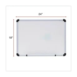 Universal 24 in. x 18 in. Modern Melamine Dry Erase Board - White Surface, Aluminum Frame