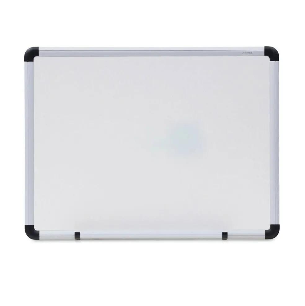 Universal 24 in. x 18 in. Modern Melamine Dry Erase Board - White Surface, Aluminum Frame