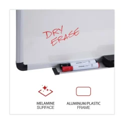 Universal 24 in. x 18 in. Modern Melamine Dry Erase Board - White Surface, Aluminum Frame