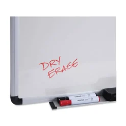 Universal 24 in. x 18 in. Modern Melamine Dry Erase Board - White Surface, Aluminum Frame