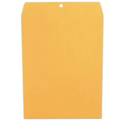 Universal 9.5 in. x 12.5 in. #12 1/2 Square Flap Clasp/Gummed Closure Envelope - Brown Kraft (100/Box)