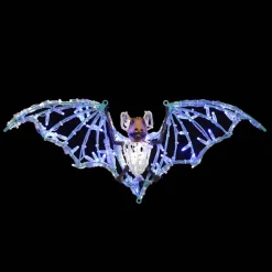 Universal Statues LED Lighted Bat Outdoor Halloween Decoration - 31" - Turquoise Blue