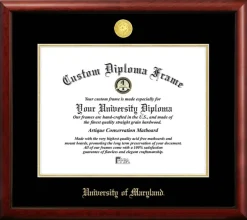 University of Maryland 17w x 13h Gold Embossed Diploma Frame