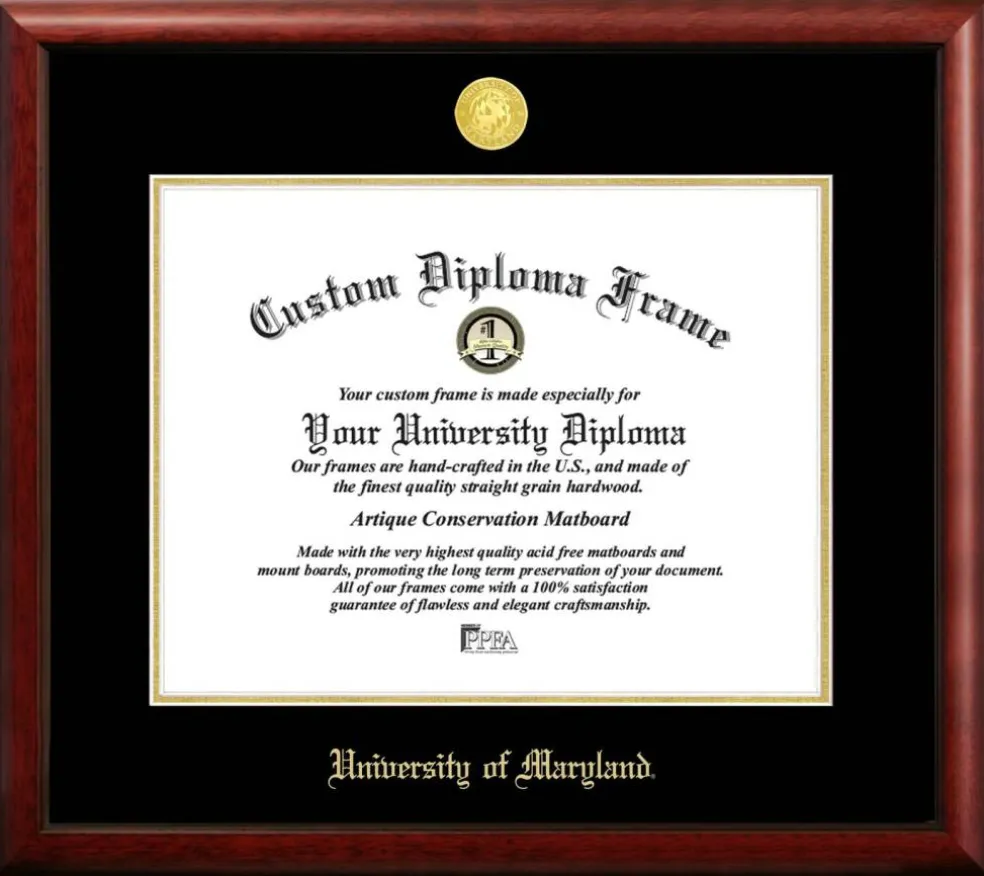 University of Maryland 17w x 13h Gold Embossed Diploma Frame