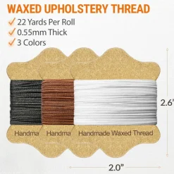 Upholstery Repair Kit with Waxed Thread 3 Colors and 11 Heavy Duty Needles