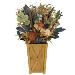 33" UV Premade Foliage & Pumpkin in Wood Box by Ashland®