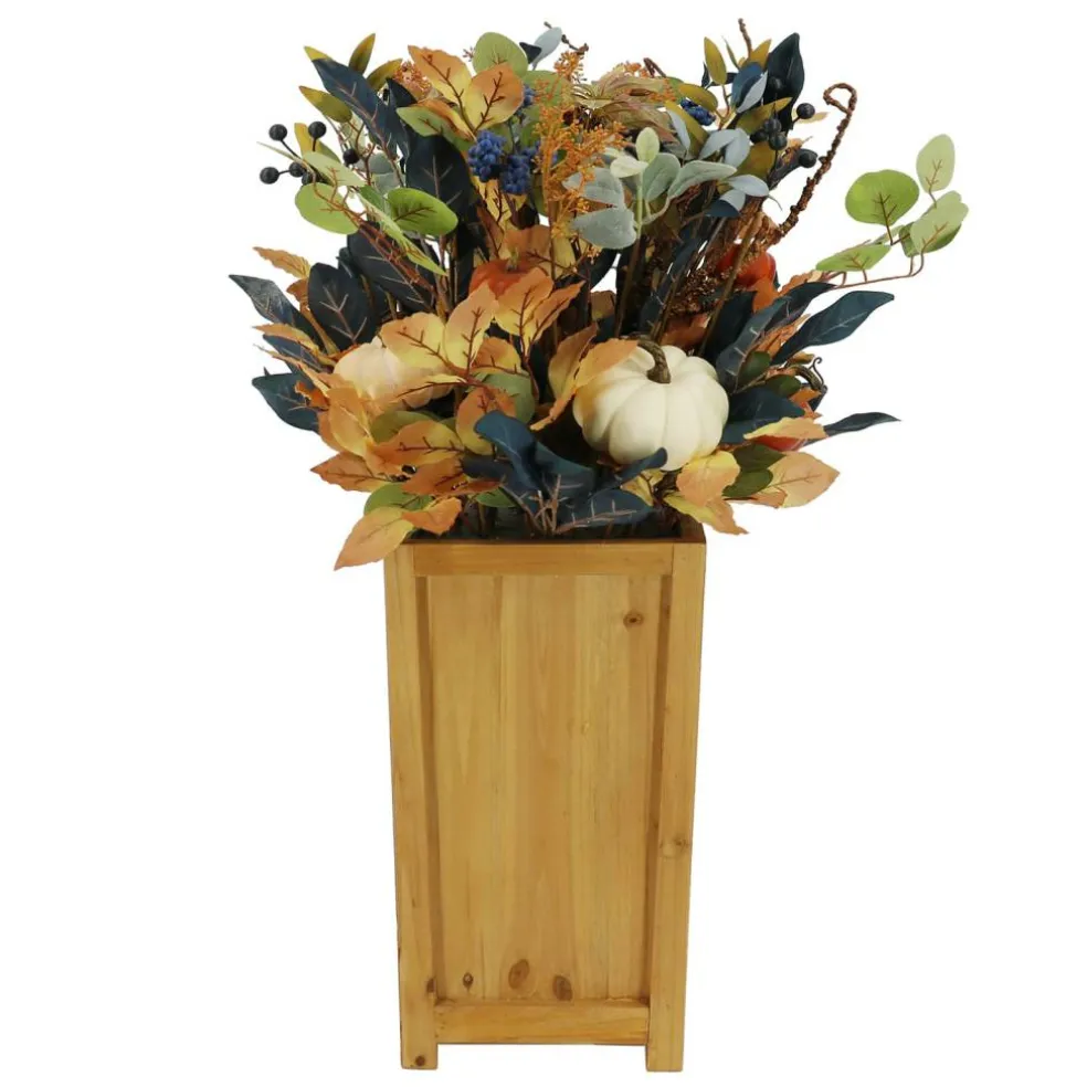 33" UV Premade Foliage & Pumpkin in Wood Box by Ashland®
