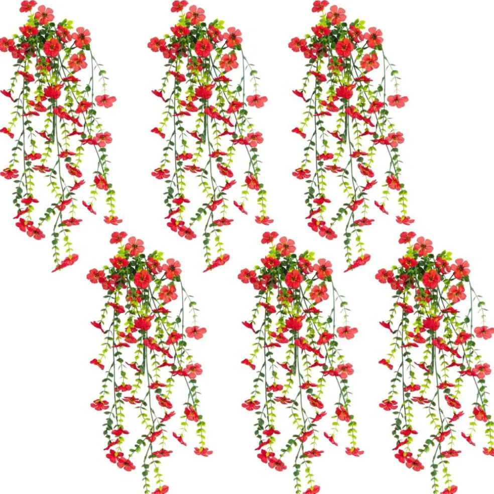 30" UV Resistant Artificial Daisy Hanging Bushes, 6ct.