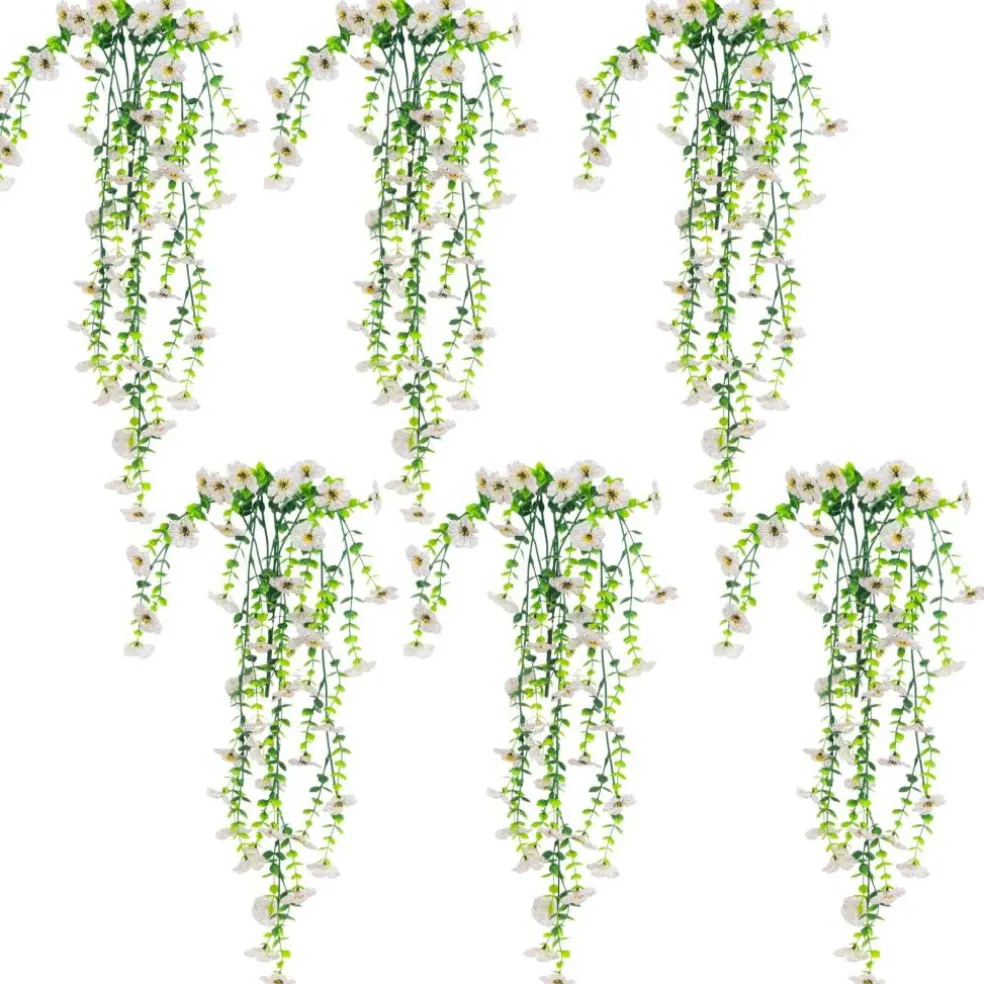 30" UV Resistant Artificial Daisy Hanging Bushes, 6ct.