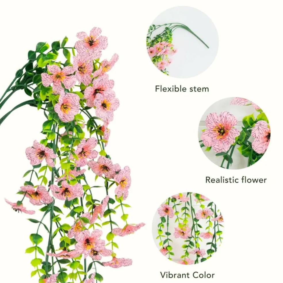 30" UV Resistant Artificial Daisy Hanging Bushes, 6ct.