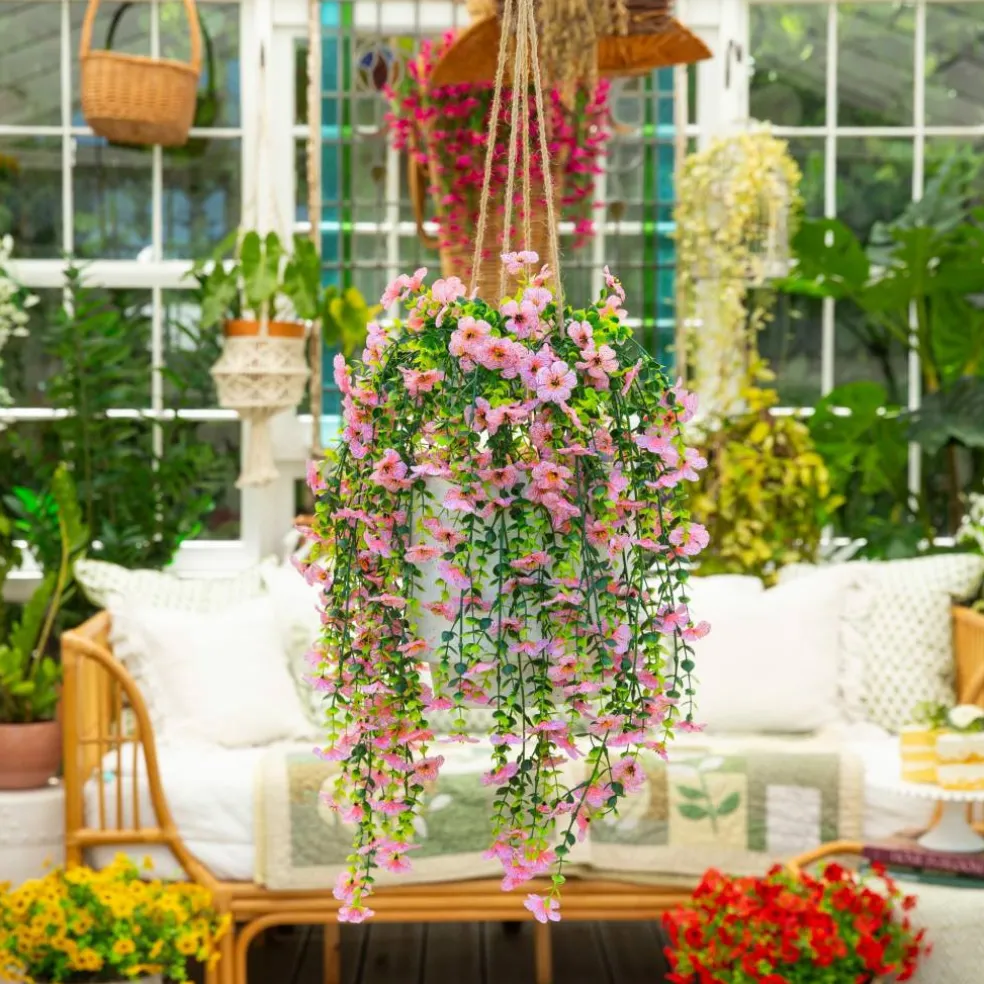 30" UV Resistant Artificial Daisy Hanging Bushes, 6ct.