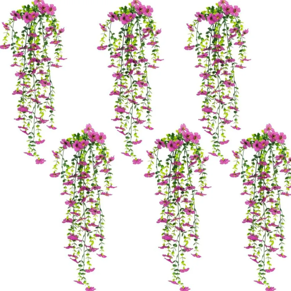 30" UV Resistant Artificial Daisy Hanging Bushes, 6ct.