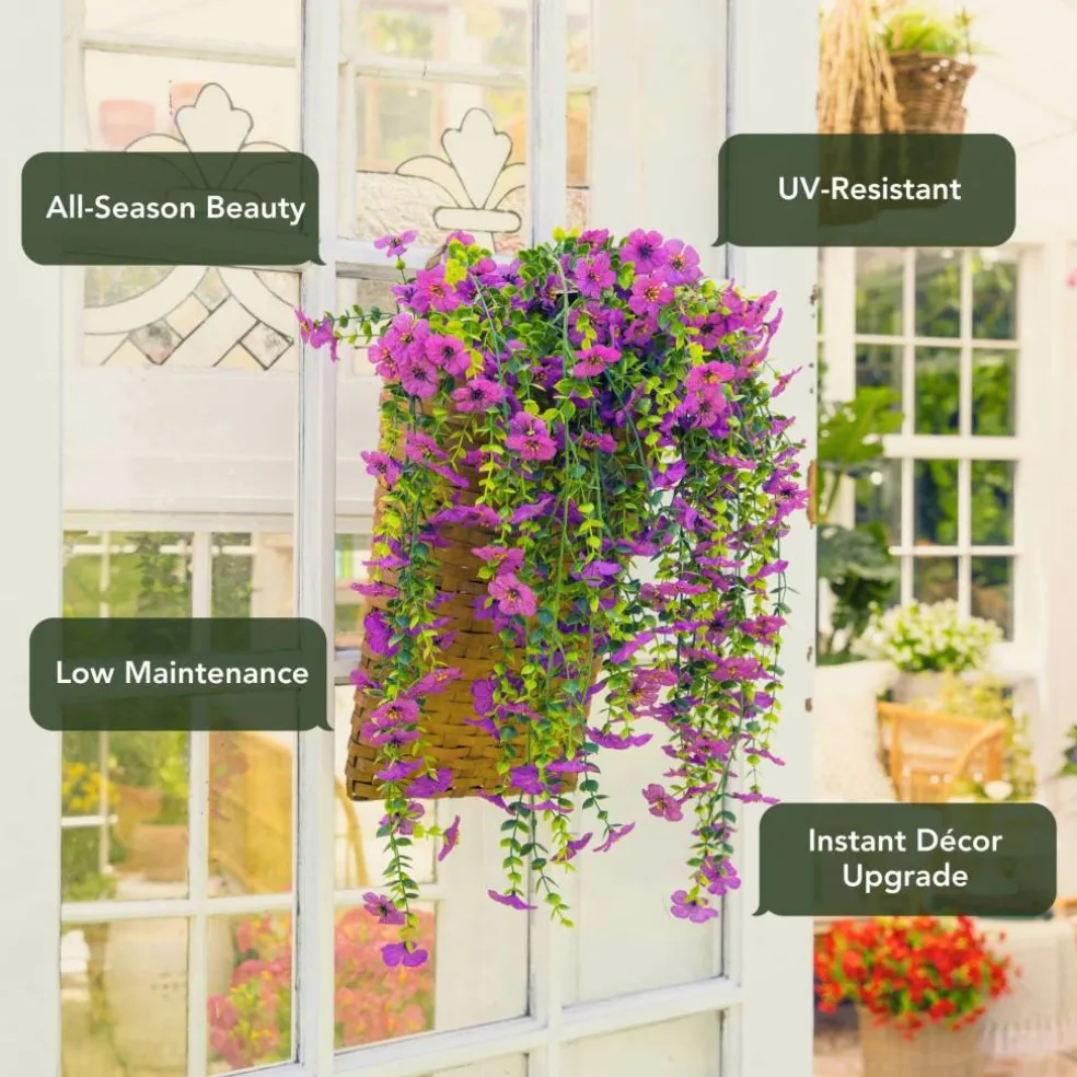 30" UV Resistant Artificial Daisy Hanging Bushes, 6ct.
