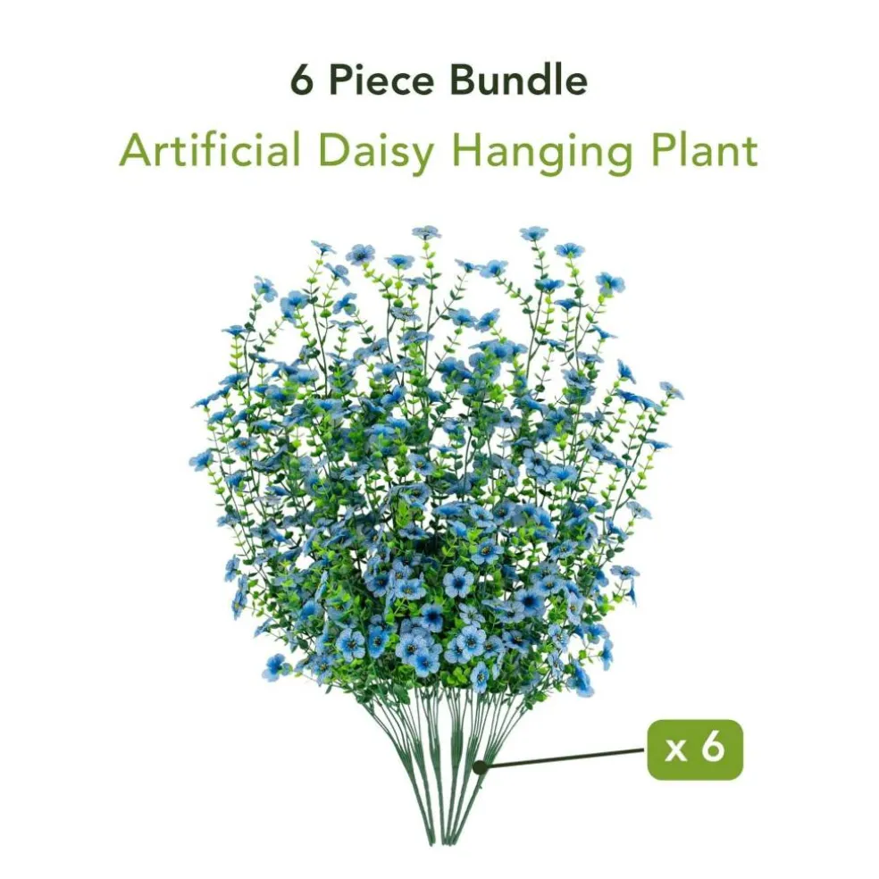 30" UV Resistant Artificial Daisy Hanging Bushes, 6ct.