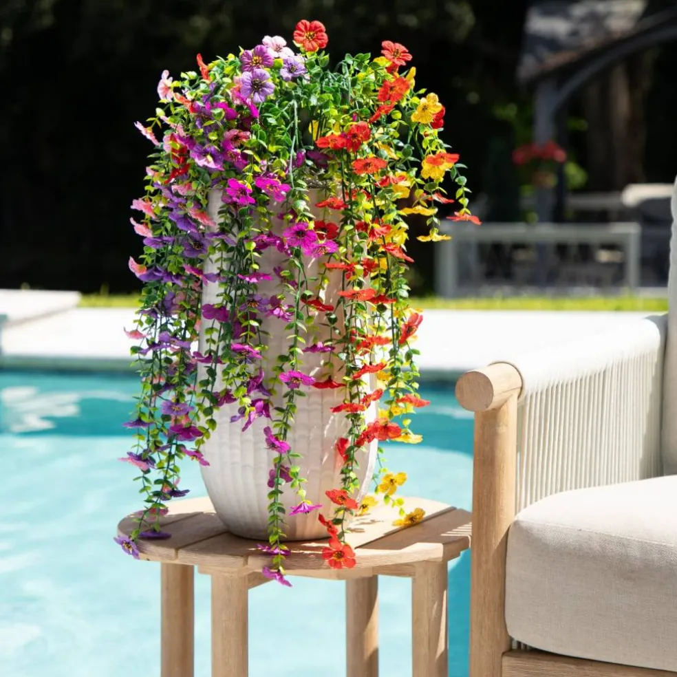 30" UV Resistant Artificial Daisy Hanging Bushes, 6ct.