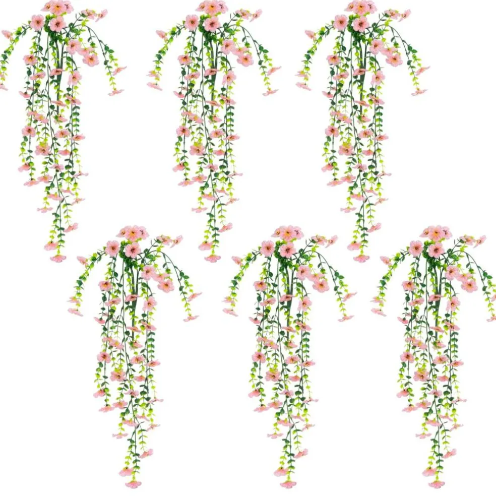 30" UV Resistant Artificial Daisy Hanging Bushes, 6ct.