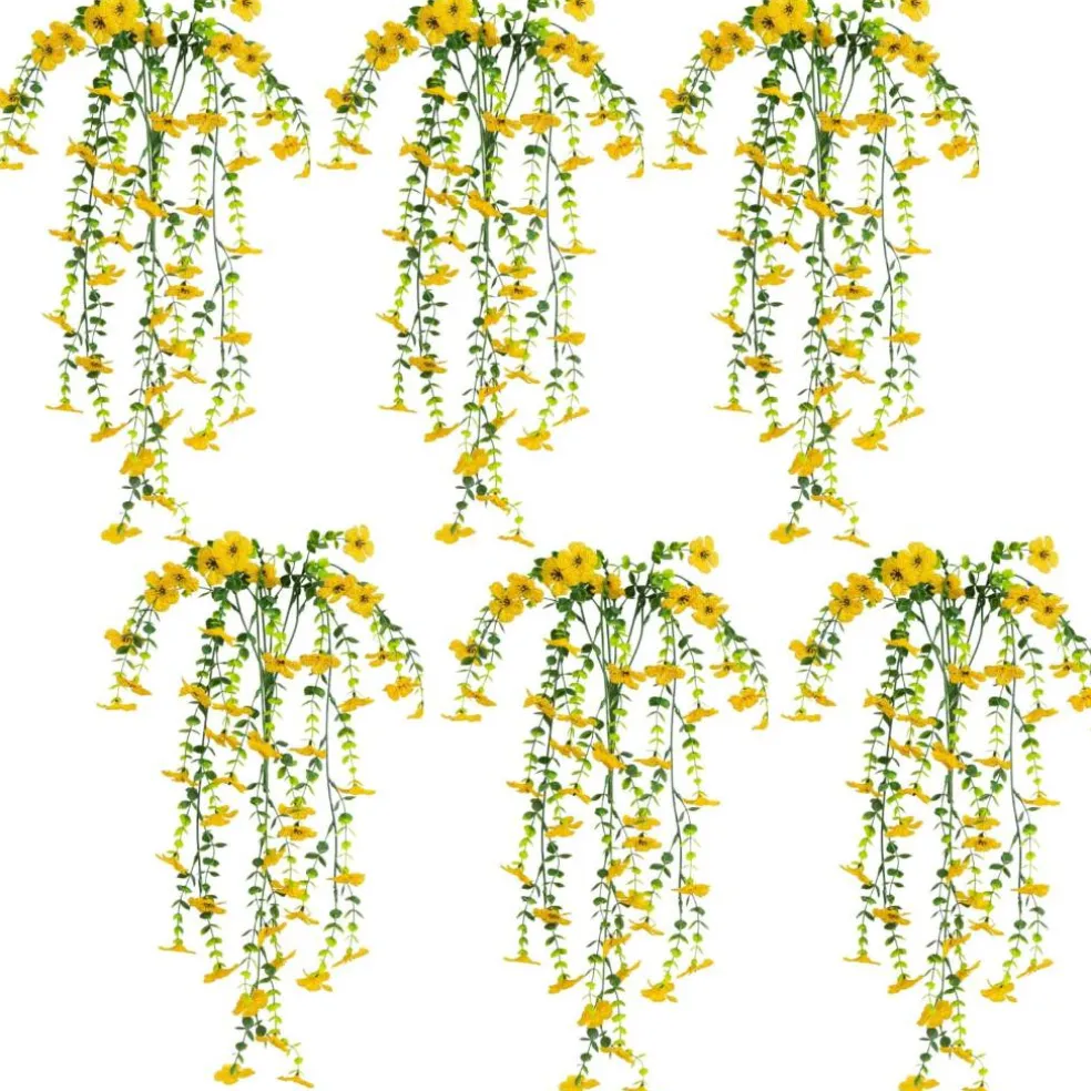 30" UV Resistant Artificial Daisy Hanging Bushes, 6ct.