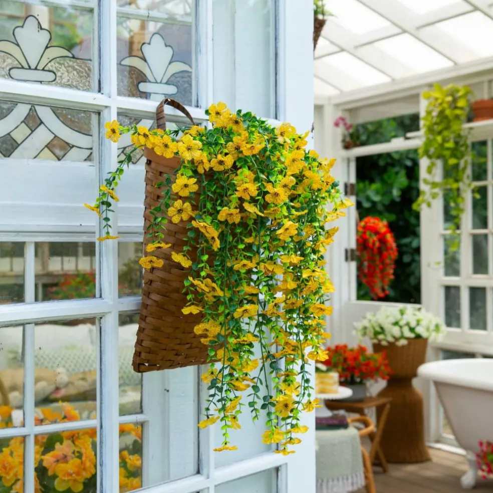 30" UV Resistant Artificial Daisy Hanging Bushes, 6ct.