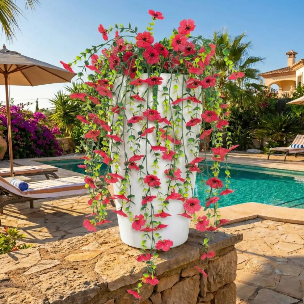 30" UV Resistant Artificial Daisy Hanging Bushes, 6ct.