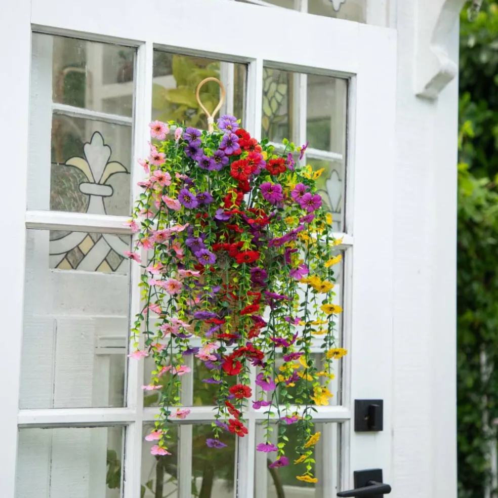 30" UV Resistant Artificial Daisy Hanging Bushes, 6ct.