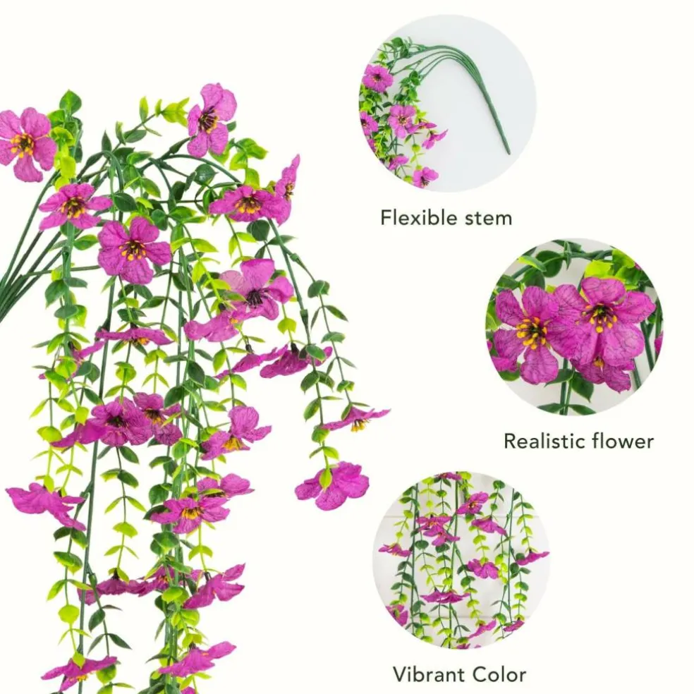 30" UV Resistant Artificial Daisy Hanging Bushes, 6ct.