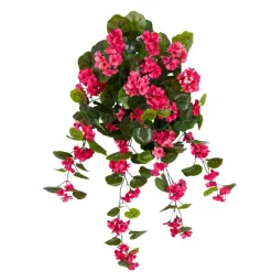 29" UV Resistant Artificial Geranium Hanging Plants, 2ct.