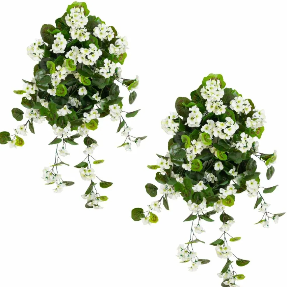 29" UV Resistant Artificial Geranium Hanging Plants, 2ct.