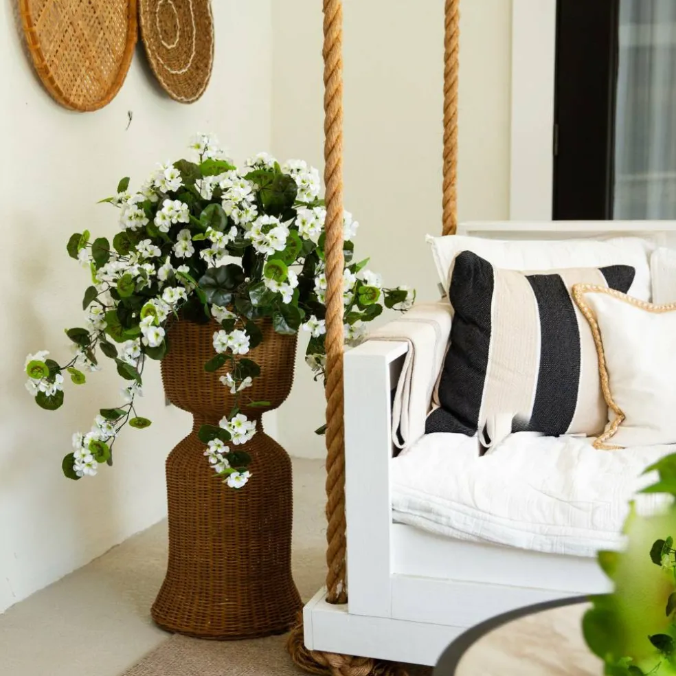 29" UV Resistant Artificial Geranium Hanging Plants, 2ct.