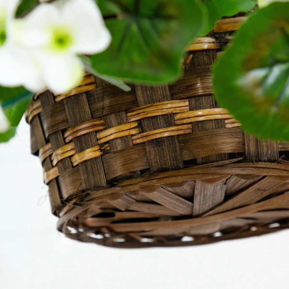28" UV Resistant Artificial Geranium in Hanging Basket