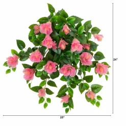 24" UV Resistant Artificial Hibiscus Hanging Plants, 2ct.